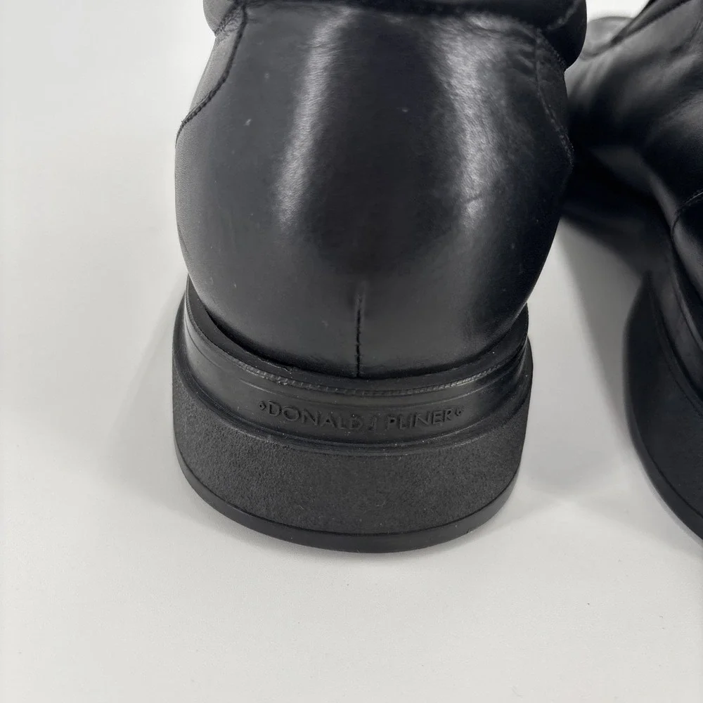 Donald J Pliner Loafers Black Leather Dress Shoes Slip On Men's Size 10M
